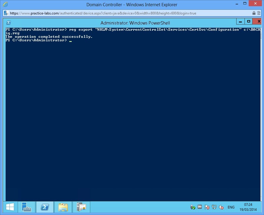Practice Labs screenshot.